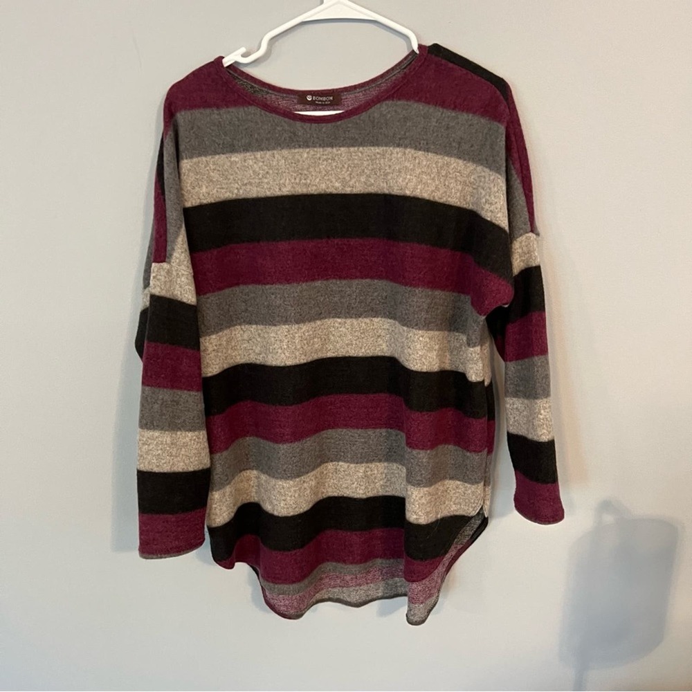 BOMBOM Super Soft Stripe Pullover Sweater Size Small